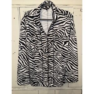 Y2K Zebra Zip Up Jacket Lisa International 1x‎